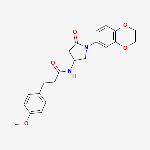 molecular formula C22H24N2O5 B2887241 N-[1-(2,3-dihydro-1,4-benzodioxin-6-yl)-5-oxopyrrolidin-3-yl]-3-(4-methoxyphenyl)propanamide CAS No. 905671-36-5
