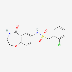 molecular formula C16H15ClN2O4S B2887250 1-(2-chlorophenyl)-N-(5-oxo-2,3,4,5-tetrahydro-1,4-benzoxazepin-7-yl)methanesulfonamide CAS No. 922064-25-3