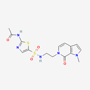 molecular formula C15H17N5O4S2 B2887269 N-(5-(N-(2-(1-methyl-7-oxo-1H-pyrrolo[2,3-c]pyridin-6(7H)-yl)ethyl)sulfamoyl)thiazol-2-yl)acetamide CAS No. 2034515-94-9