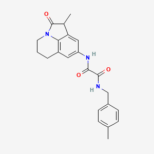 molecular formula C22H23N3O3 B2887284 N-{3-methyl-2-oxo-1-azatricyclo[6.3.1.0^{4,12}]dodeca-4,6,8(12)-trien-6-yl}-N'-[(4-methylphenyl)methyl]ethanediamide CAS No. 898411-37-5
