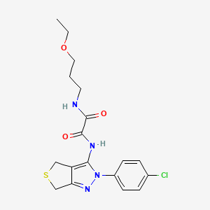 molecular formula C18H21ClN4O3S B2887286 N'-[2-(4-chlorophenyl)-2H,4H,6H-thieno[3,4-c]pyrazol-3-yl]-N-(3-ethoxypropyl)ethanediamide CAS No. 899969-96-1
