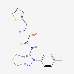 molecular formula C19H18N4O2S2 B2887301 N-[2-(4-methylphenyl)-2H,4H,6H-thieno[3,4-c]pyrazol-3-yl]-N'-[(thiophen-2-yl)methyl]ethanediamide CAS No. 899755-93-2