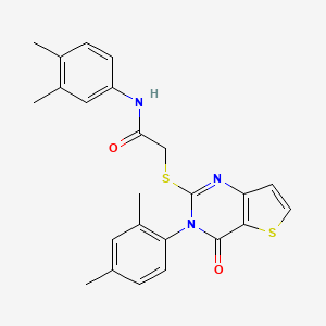 molecular formula C24H23N3O2S2 B2887326 N-(3,4-dimethylphenyl)-2-{[3-(2,4-dimethylphenyl)-4-oxo-3,4-dihydrothieno[3,2-d]pyrimidin-2-yl]sulfanyl}acetamide CAS No. 1260919-60-5