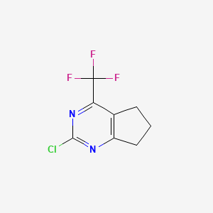 molecular formula C8H6ClF3N2 B2887330 2-chloro-4-(trifluoromethyl)-5H,6H,7H-cyclopenta[d]pyrimidine CAS No. 1211580-47-0