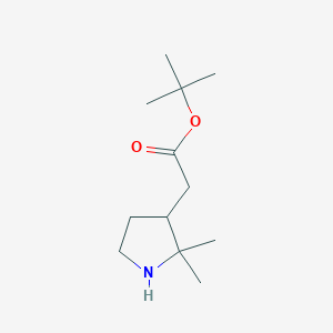 molecular formula C12H23NO2 B2887335 Tert-butyl 2-(2,2-dimethylpyrrolidin-3-yl)acetate CAS No. 2287334-92-1