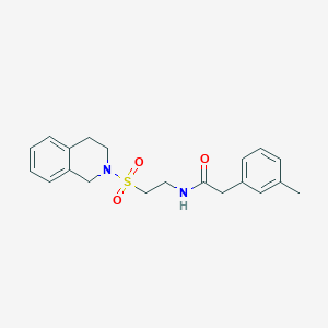 molecular formula C20H24N2O3S B2887344 N-(2-((3,4-dihydroisoquinolin-2(1H)-yl)sulfonyl)ethyl)-2-(m-tolyl)acetamide CAS No. 922115-43-3