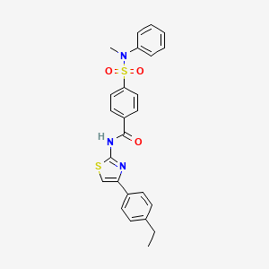 molecular formula C25H23N3O3S2 B2887354 N-[4-(4-ethylphenyl)-1,3-thiazol-2-yl]-4-[methyl(phenyl)sulfamoyl]benzamide CAS No. 330677-43-5