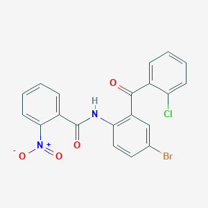 molecular formula C20H12BrClN2O4 B2887400 N-(4-bromo-2-(2-chlorobenzoyl)phenyl)-2-nitrobenzamide CAS No. 202827-66-5