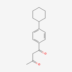 molecular formula C16H20O2 B2887413 1-(4-Cyclohexylphenyl)butane-1,3-dione CAS No. 1189122-32-4