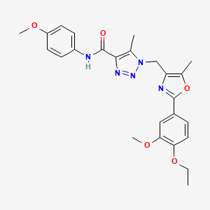 1-{[2-(4-ethoxy-3-methoxyphenyl)-5-methyl-1,3-oxazol-4-yl]methyl}-N-(4-methoxyphenyl)-5-methyl-1H-1,2,3-triazole-4-carboxamide