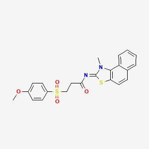 (E)-3-((4-methoxyphenyl)sulfonyl)-N-(1-methylnaphtho[1,2-d]thiazol-2(1H)-ylidene)propanamide