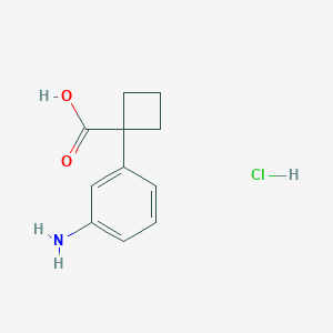 1-(3-Aminophenyl)cyclobutane-1-carboxylic acid;hydrochloride