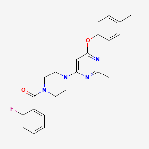 (2-Fluorophenyl)(4-(2-methyl-6-(p-tolyloxy)pyrimidin-4-yl)piperazin-1-yl)methanone