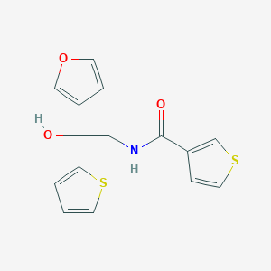 molecular formula C15H13NO3S2 B2887461 N-(2-(furan-3-yl)-2-hydroxy-2-(thiophen-2-yl)ethyl)thiophene-3-carboxamide CAS No. 2034633-88-8