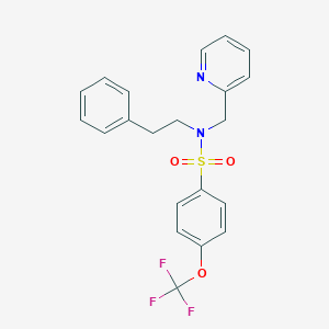 molecular formula C21H19F3N2O3S B2887474 N-phenethyl-N-(pyridin-2-ylmethyl)-4-(trifluoromethoxy)benzenesulfonamide CAS No. 1286717-87-0