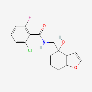 2-chloro-6-fluoro-N-((4-hydroxy-4,5,6,7-tetrahydrobenzofuran-4-yl)methyl)benzamide