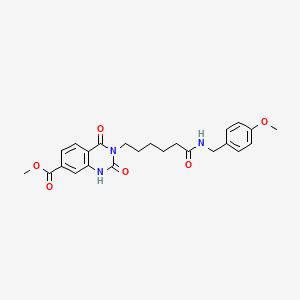 molecular formula C24H27N3O6 B2887481 methyl 3-(5-{[(4-methoxyphenyl)methyl]carbamoyl}pentyl)-2,4-dioxo-1,2,3,4-tetrahydroquinazoline-7-carboxylate CAS No. 896385-00-5