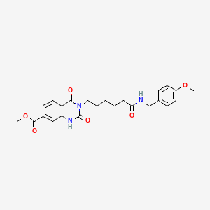 methyl 3-[6-[(4-methoxyphenyl)methylamino]-6-oxohexyl]-2,4-dioxo-1H-quinazoline-7-carboxylate