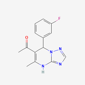 1-(7-(3-Fluorophenyl)-5-methyl-4,7-dihydro-[1,2,4]triazolo[1,5-a]pyrimidin-6-yl)ethanone