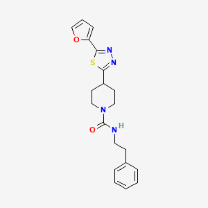 4-(5-(furan-2-yl)-1,3,4-thiadiazol-2-yl)-N-phenethylpiperidine-1-carboxamide