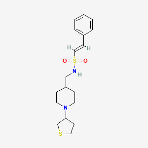 (E)-2-phenyl-N-((1-(tetrahydrothiophen-3-yl)piperidin-4-yl)methyl)ethenesulfonamide