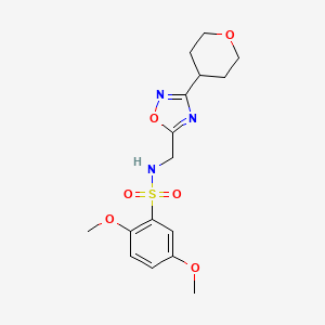 2,5-dimethoxy-N-((3-(tetrahydro-2H-pyran-4-yl)-1,2,4-oxadiazol-5-yl)methyl)benzenesulfonamide