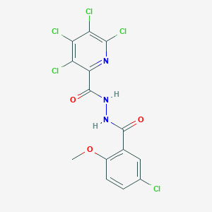 3,4,5,6-tetrachloro-N'-(5-chloro-2-methoxybenzoyl)pyridine-2-carbohydrazide