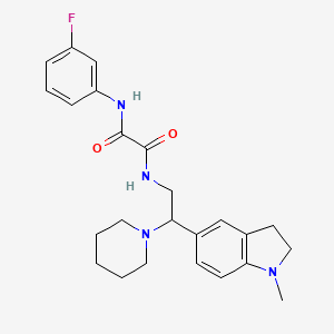 molecular formula C24H29FN4O2 B2887501 N1-(3-fluorophenyl)-N2-(2-(1-methylindolin-5-yl)-2-(piperidin-1-yl)ethyl)oxalamide CAS No. 922559-29-3