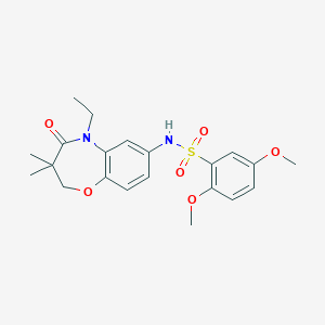 molecular formula C21H26N2O6S B2887504 N-(5-ethyl-3,3-dimethyl-4-oxo-2,3,4,5-tetrahydrobenzo[b][1,4]oxazepin-7-yl)-2,5-dimethoxybenzenesulfonamide CAS No. 921909-03-7