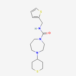 4-(tetrahydro-2H-thiopyran-4-yl)-N-(thiophen-2-ylmethyl)-1,4-diazepane-1-carboxamide