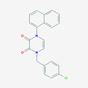 molecular formula C21H15ClN2O2 B2887506 1-[(4-Chlorophenyl)methyl]-4-naphthalen-1-ylpyrazine-2,3-dione CAS No. 898438-13-6