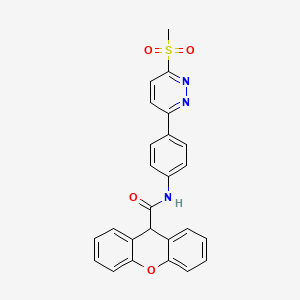 molecular formula C25H19N3O4S B2887510 N-(4-(6-(methylsulfonyl)pyridazin-3-yl)phenyl)-9H-xanthene-9-carboxamide CAS No. 921586-62-1