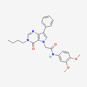 molecular formula C26H28N4O4 B2887515 2-(3-butyl-4-oxo-7-phenyl-3,4-dihydro-5H-pyrrolo[3,2-d]pyrimidin-5-yl)-N-(3,4-dimethoxyphenyl)acetamide CAS No. 1226433-94-8