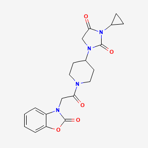 3-Cyclopropyl-1-{1-[2-(2-oxo-2,3-dihydro-1,3-benzoxazol-3-yl)acetyl]piperidin-4-yl}imidazolidine-2,4-dione