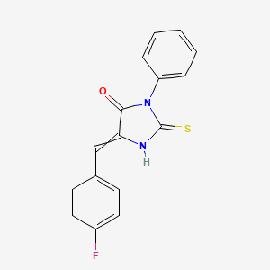 5-[(4-Fluorophenyl)methylidene]-3-phenyl-2-sulfanylideneimidazolidin-4-one