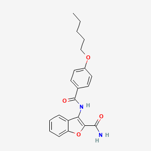3-(4-(Pentyloxy)benzamido)benzofuran-2-carboxamide