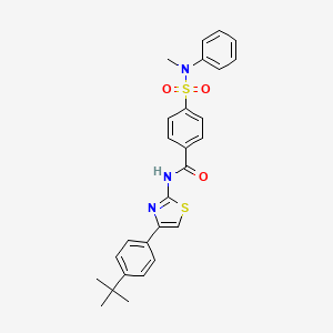 molecular formula C27H27N3O3S2 B2887538 N-[4-(4-tert-butylphenyl)-1,3-thiazol-2-yl]-4-[methyl(phenyl)sulfamoyl]benzamide CAS No. 325977-37-5