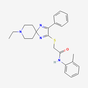 2-((8-ethyl-3-phenyl-1,4,8-triazaspiro[4.5]deca-1,3-dien-2-yl)thio)-N-(o-tolyl)acetamide