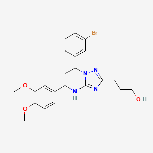 3-[7-(3-Bromophenyl)-5-(3,4-dimethoxyphenyl)-4,7-dihydro[1,2,4]triazolo[1,5-a]pyrimidin-2-yl]propan-1-ol