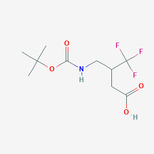 molecular formula C10H16F3NO4 B2887554 C(C)(C)(C)OC(=O)Ncc(CC(=O)O)C(F)(F)F CAS No. 2228922-25-4