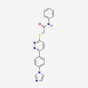 2-[6-(4-imidazol-1-ylphenyl)pyridazin-3-yl]sulfanyl-N-phenylacetamide