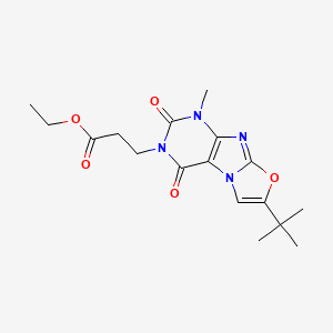 ethyl 3-(7-(tert-butyl)-1-methyl-2,4-dioxo-1,2-dihydrooxazolo[2,3-f]purin-3(4H)-yl)propanoate