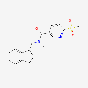 N-(2,3-Dihydro-1H-inden-1-ylmethyl)-N-methyl-6-methylsulfonylpyridine-3-carboxamide