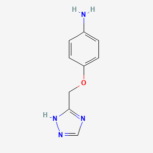 molecular formula C9H10N4O B2887565 4-(1H-1,2,4-triazol-5-ylmethoxy)aniline CAS No. 1340056-35-0
