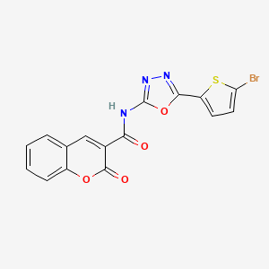 N-(5-(5-bromothiophen-2-yl)-1,3,4-oxadiazol-2-yl)-2-oxo-2H-chromene-3-carboxamide