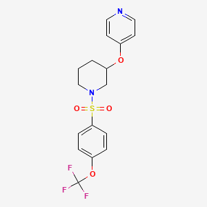 molecular formula C17H17F3N2O4S B2887577 4-((1-((4-(三氟甲氧基)苯基)磺酰基)哌啶-3-基)氧基)吡啶 CAS No. 2034619-30-0