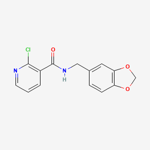 molecular formula C14H11ClN2O3 B2887578 N-[(1,3-dioxaindan-5-yl)methyl]-2-chloropyridine-3-carboxamide CAS No. 545350-52-5