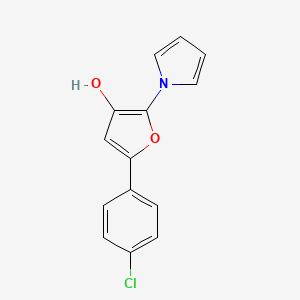 molecular formula C14H10ClNO2 B2887582 5-(4-chlorophenyl)-2-(1H-pyrrol-1-yl)-3-furanol CAS No. 866010-39-1