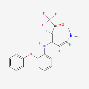 (3E,5Z)-6-(dimethylamino)-1,1,1-trifluoro-4-(2-phenoxyanilino)-3,5-hexadien-2-one