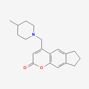 molecular formula C19H23NO2 B2887586 4-((4-methylpiperidin-1-yl)methyl)-7,8-dihydrocyclopenta[g]chromen-2(6H)-one CAS No. 847045-68-5